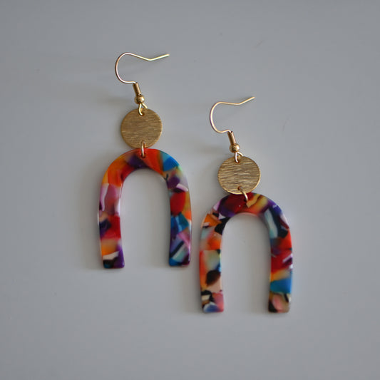 Confetti colorful resin earrings