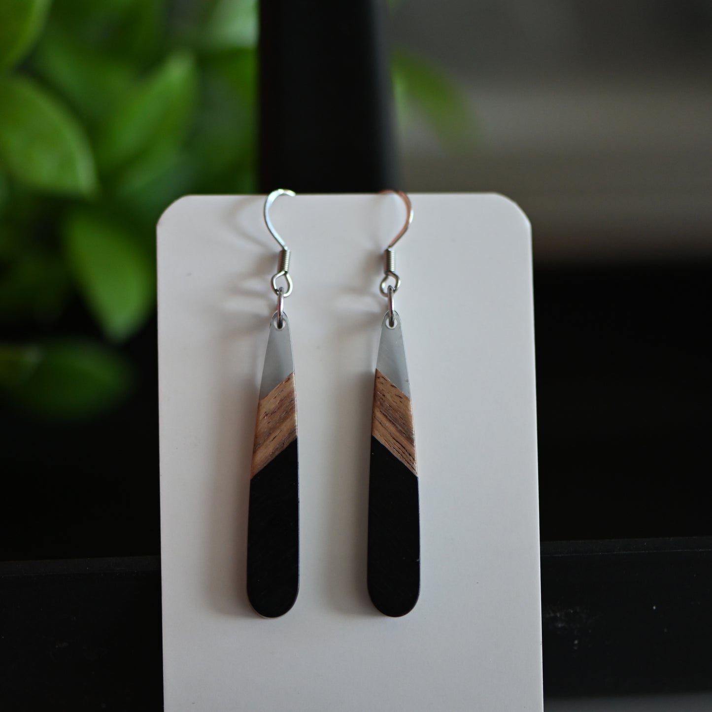 Clearance: resin wood dangle earrings