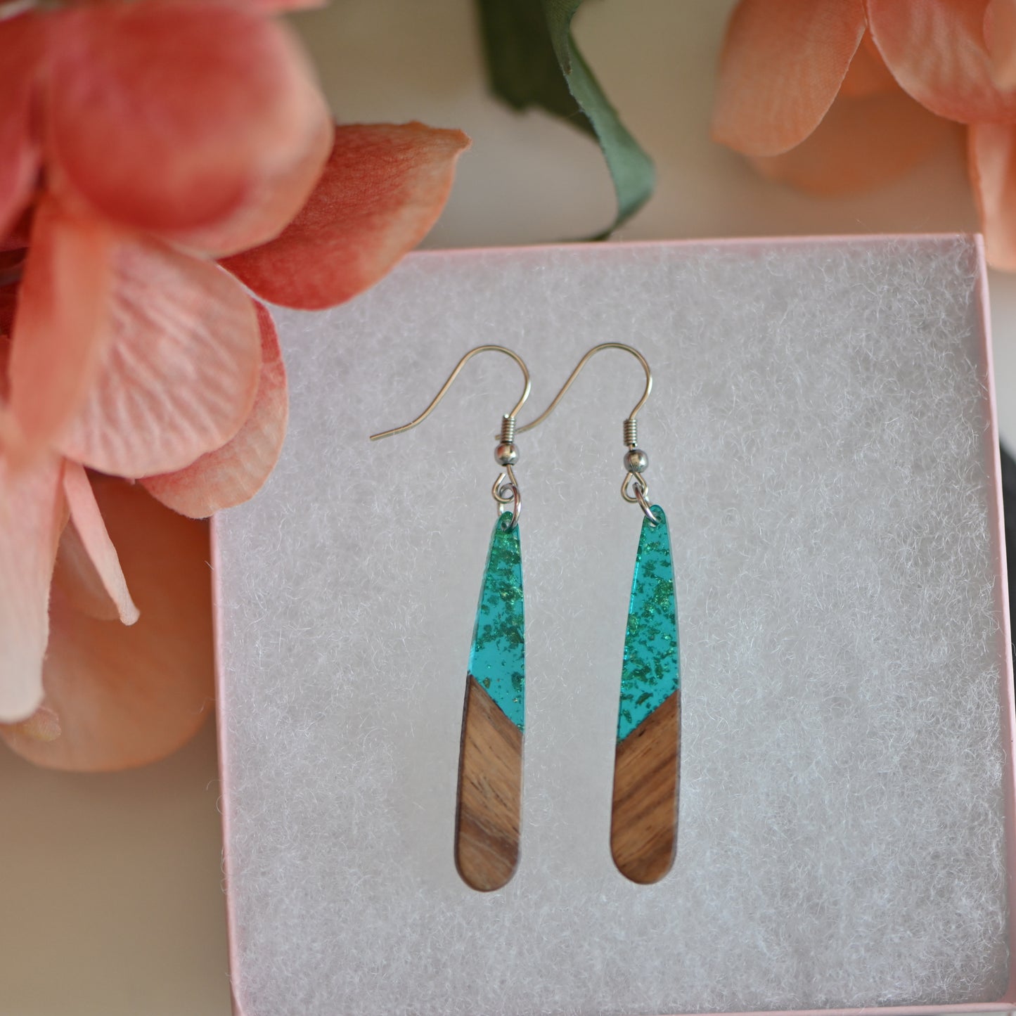 Clearance : wood resin earrings