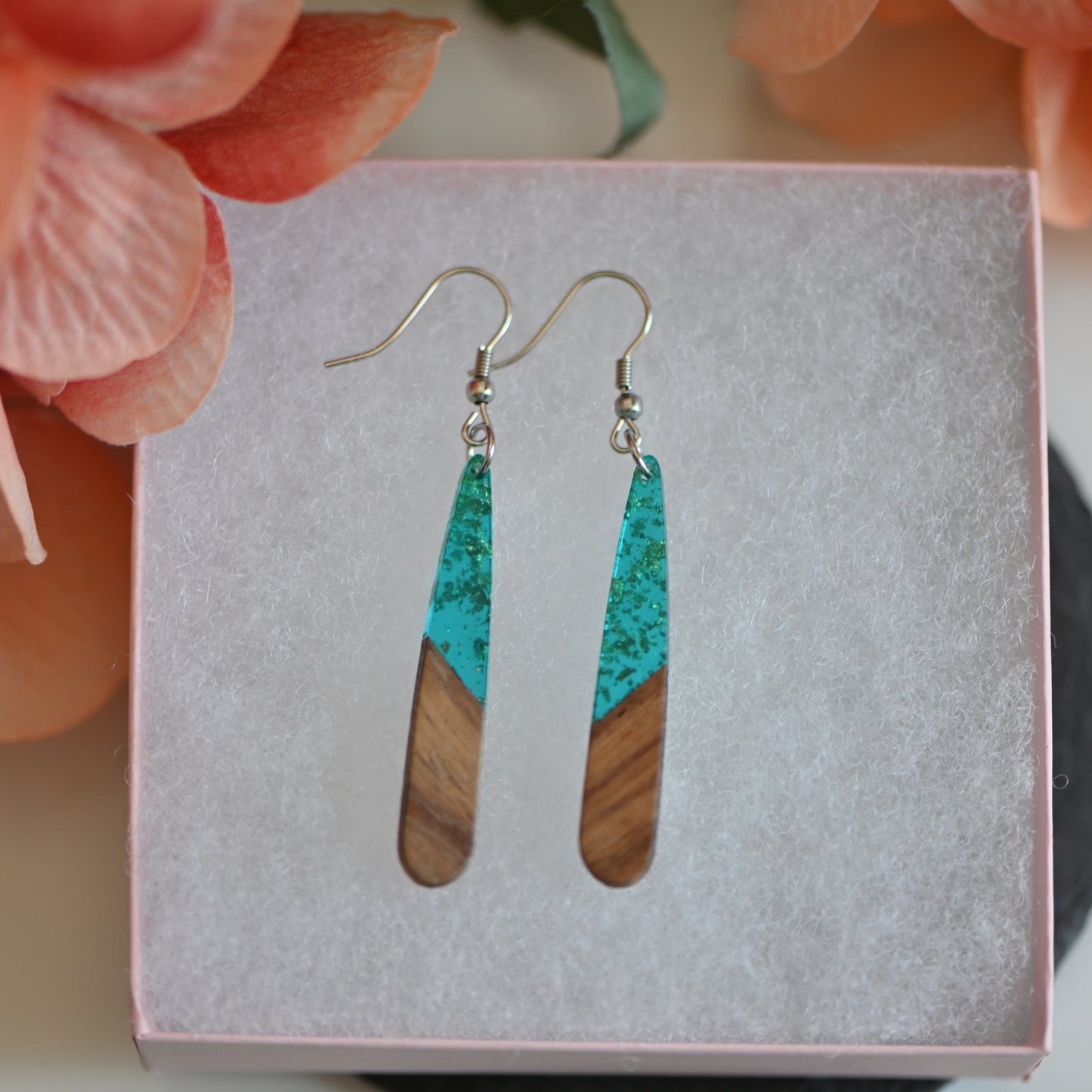 Clearance : wood resin earrings