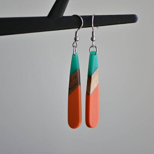 Clearance: resin wood dangle earrings