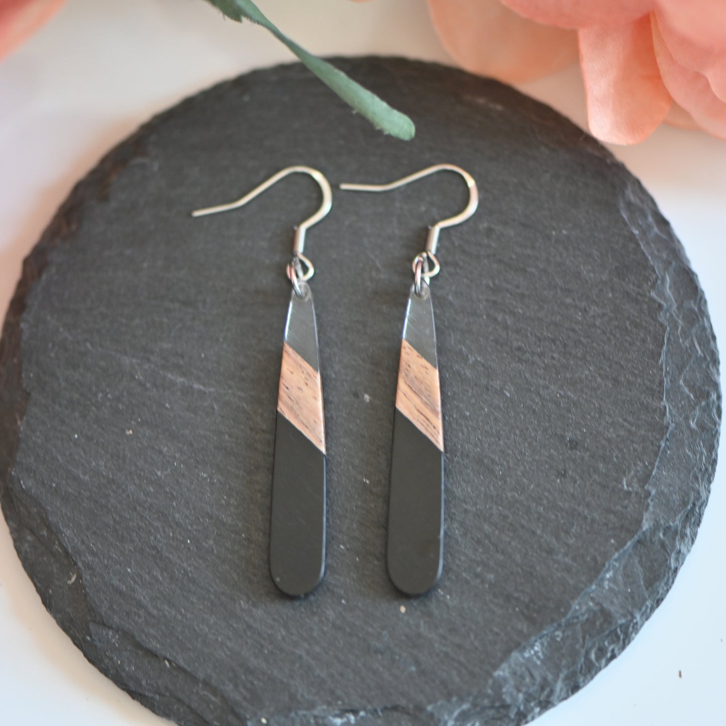 Clearance: resin wood dangle earrings