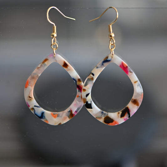 Clearance: resin teardrop dangle earrings