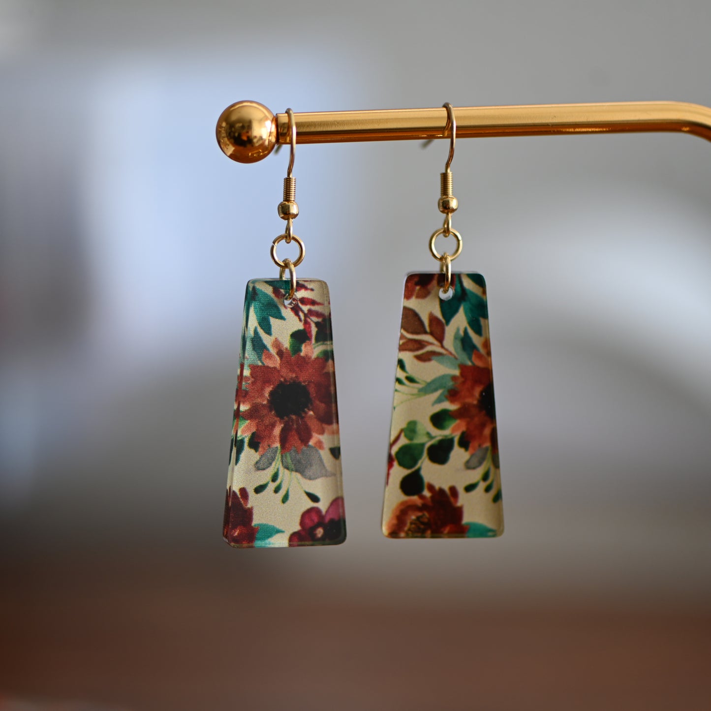 Clearance: Acrylic floral dangle earrings