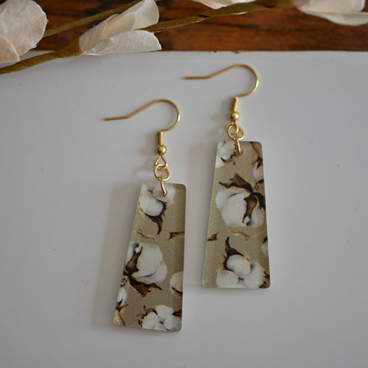 Clearance: Acrylic Cotton flower dangle earrings