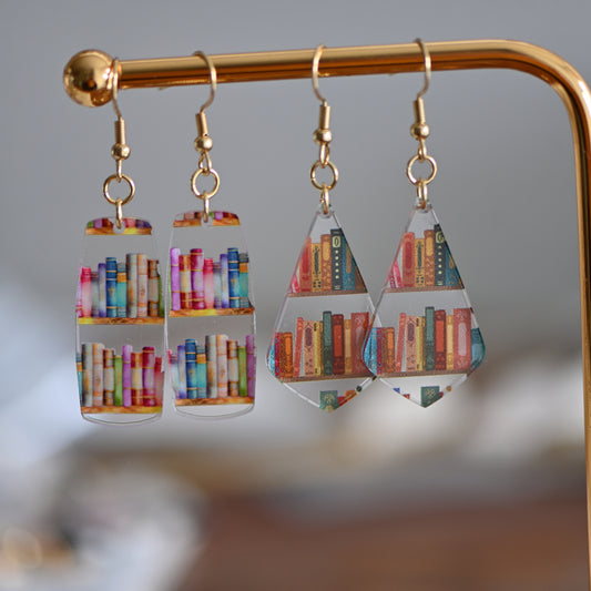 Clearance : Books earrings, clear acrylic earrings