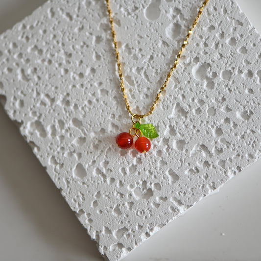 Red cherry necklace