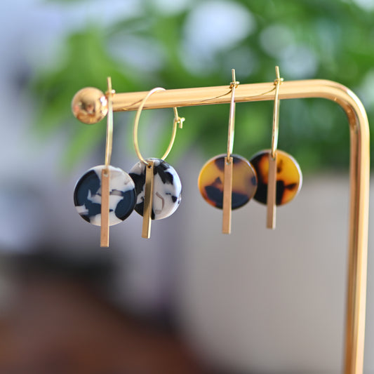 Gold hoops with Small resin charm