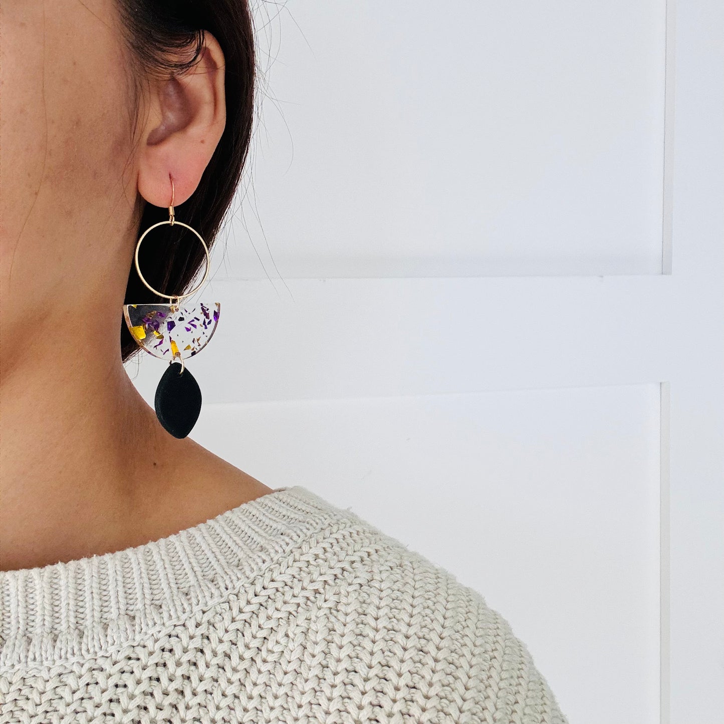 Multi-mediums long boho earrings