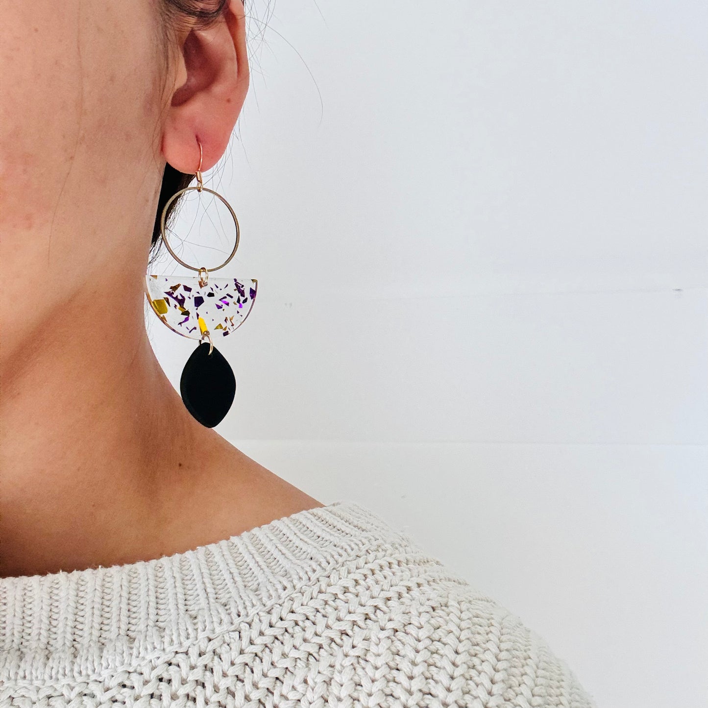 Multi-mediums long boho earrings